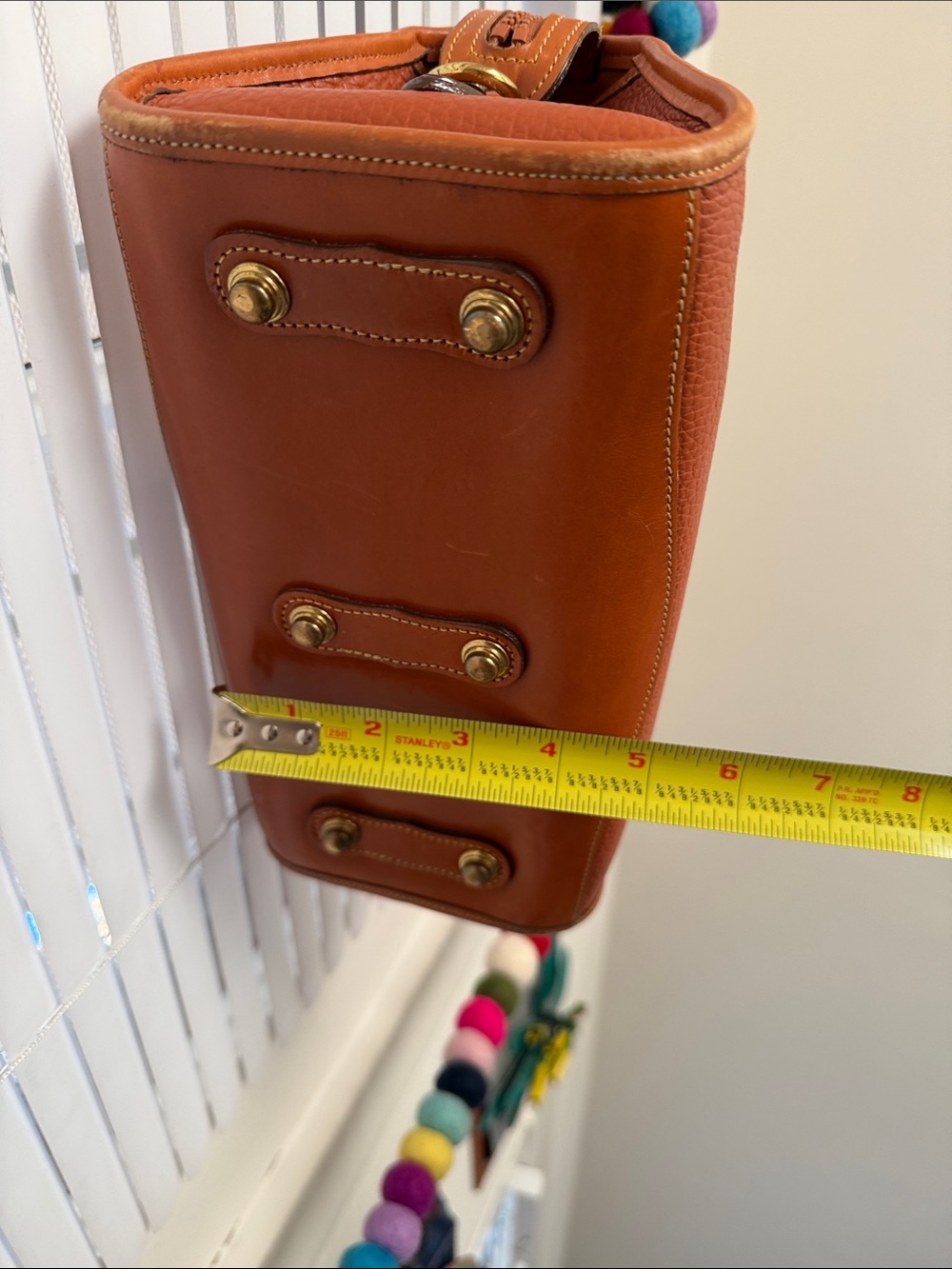 Dooney & Bourke Vintage Pebbled Leather Satchel - Tan Brown - Picture 7 of 16